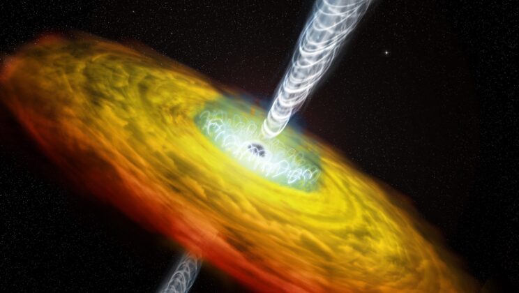 Dark matter may have briefly bent the jet of a distant blazar