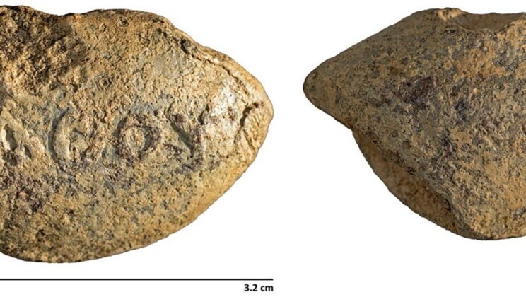 One lead projectile fired at ancient Hippos was inscribed with “Learn your lesson!” and still bears the scar of impact
