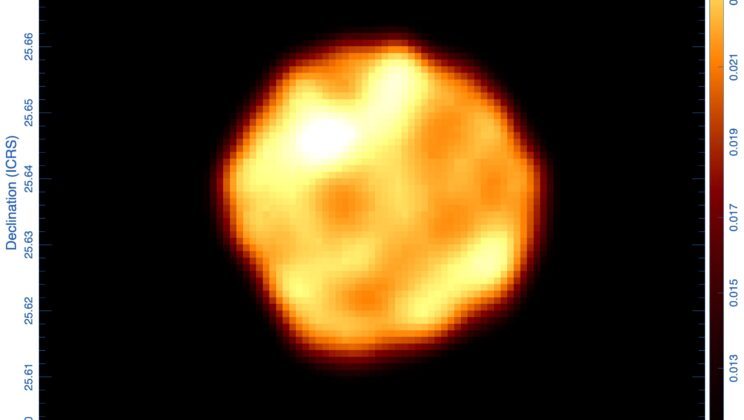 Betelgeuse’s inner atmosphere is now strikingly patchy, with hot spots 800 degrees hotter than nearby regions